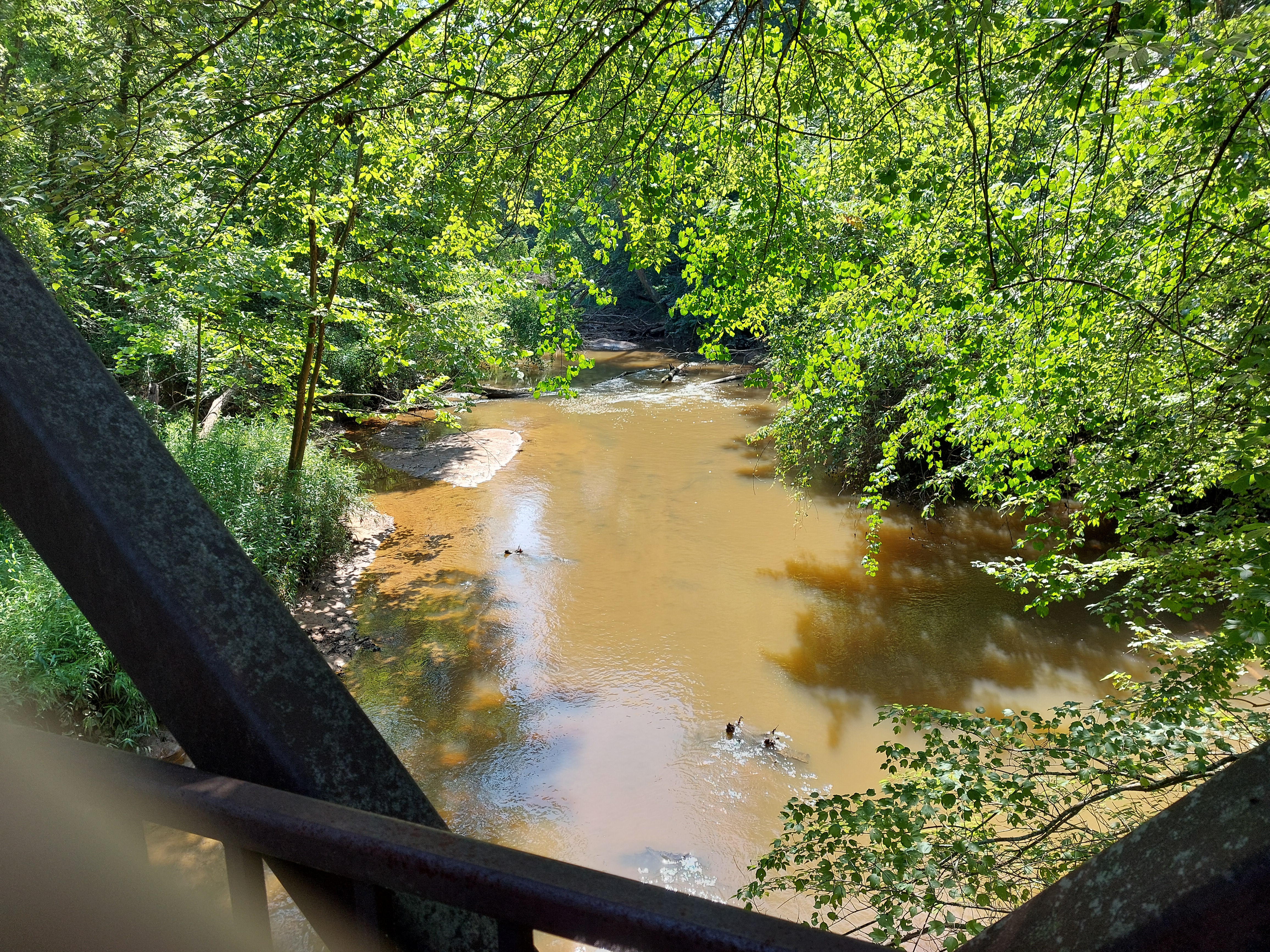 A river under a bridge
