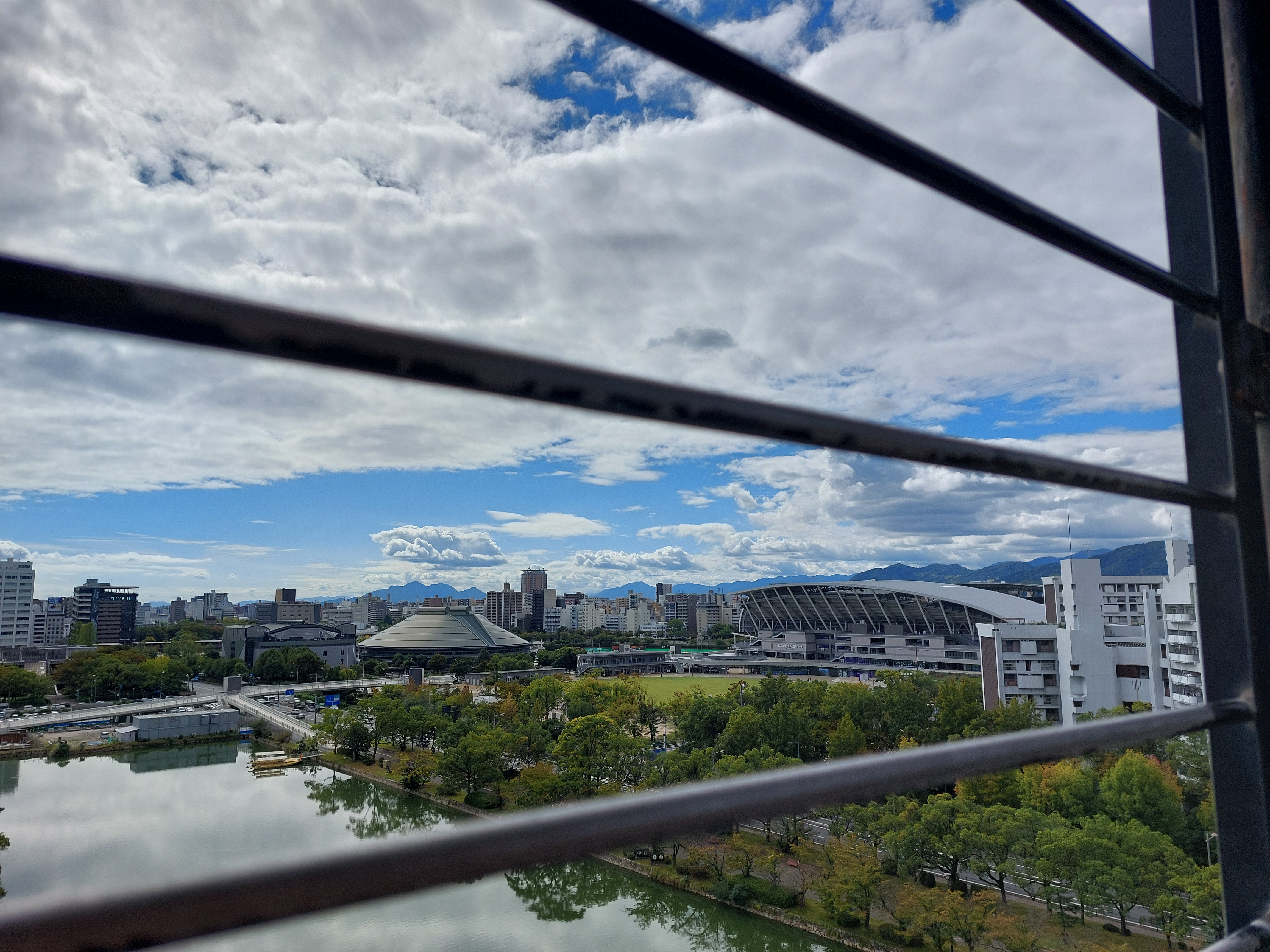広島城の最上階からの眺め
