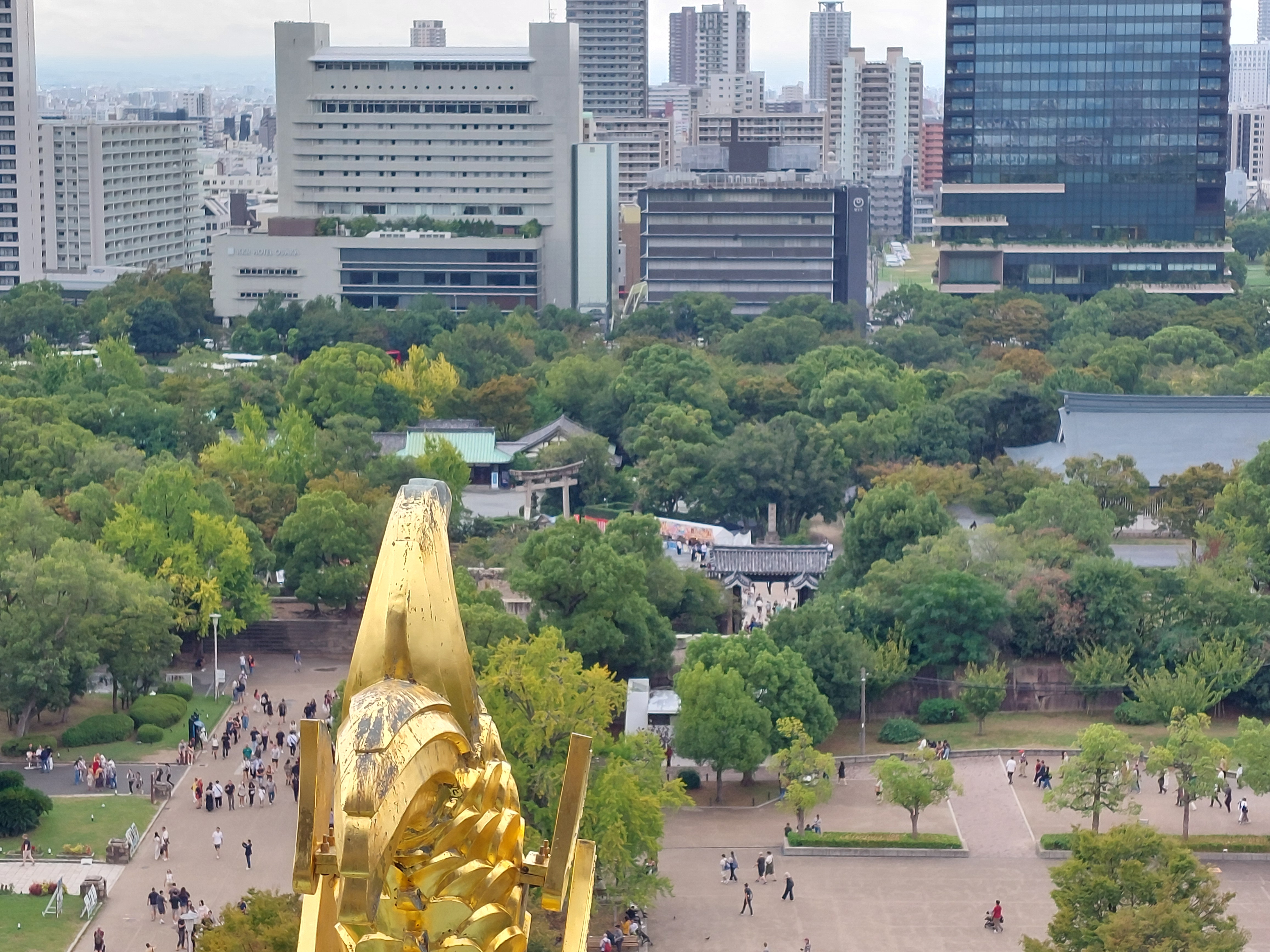 大阪城の最上階からの眺め
