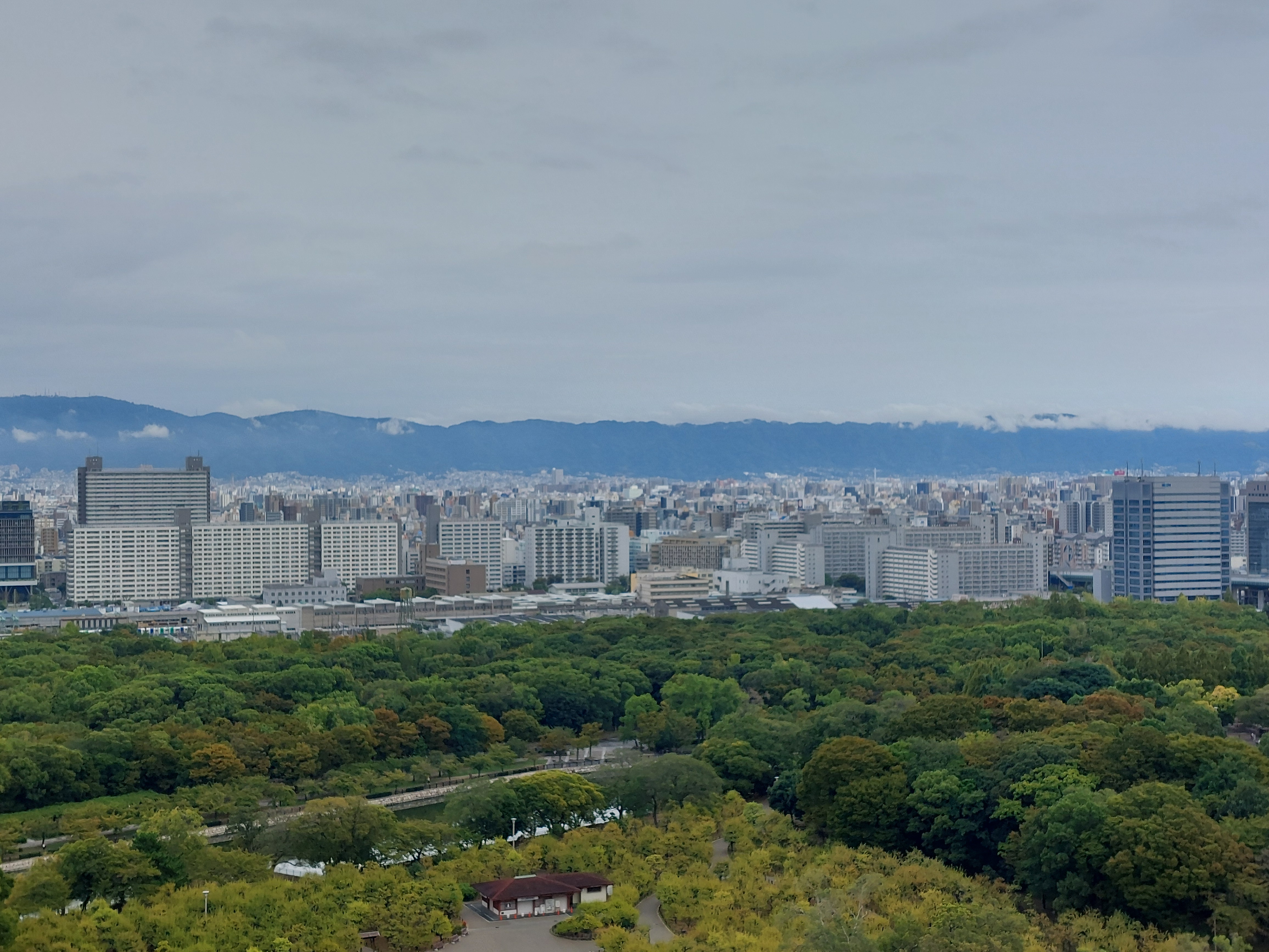 大阪城の最上階からの眺め