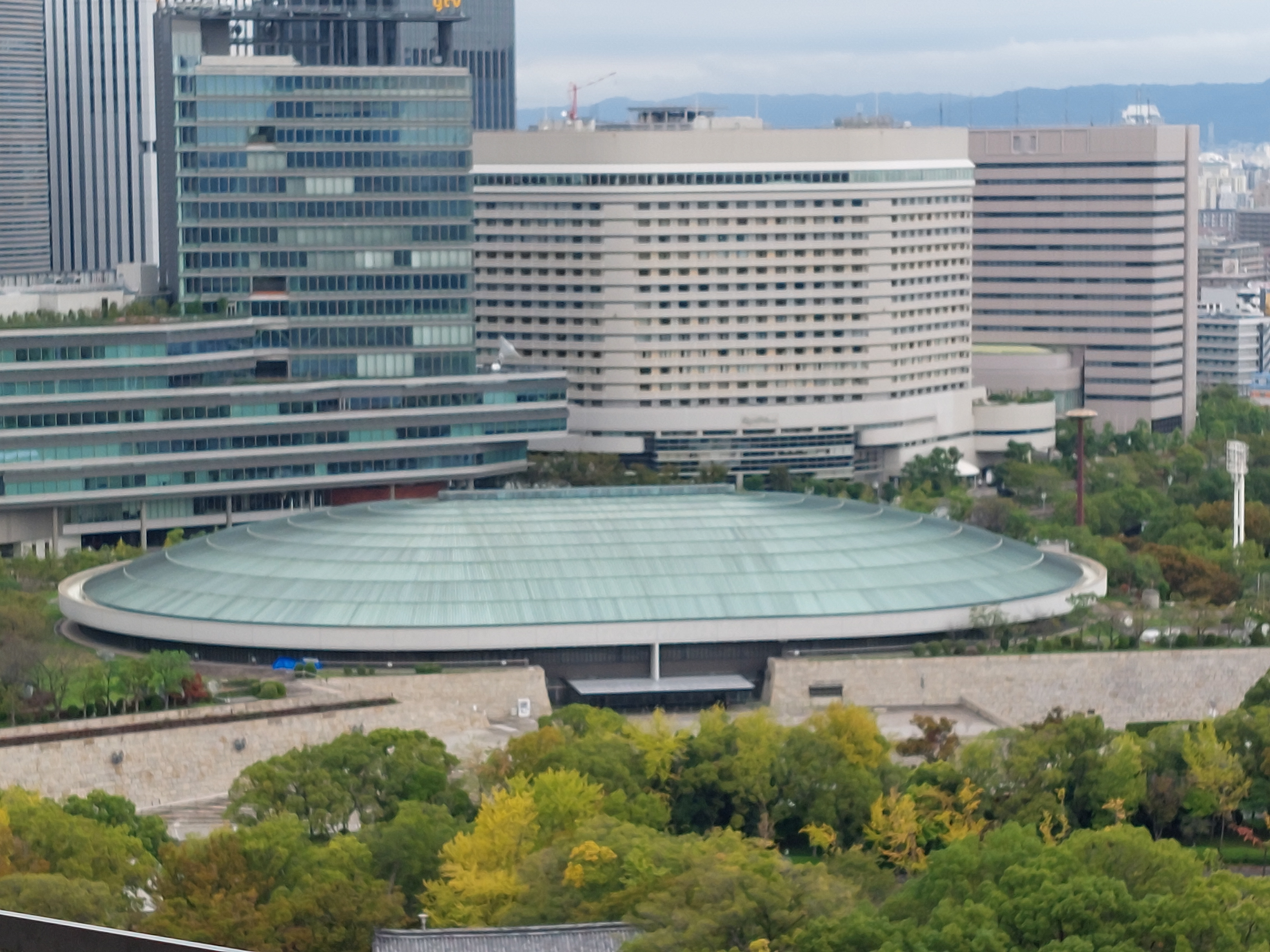 大阪城の最上階からの眺め