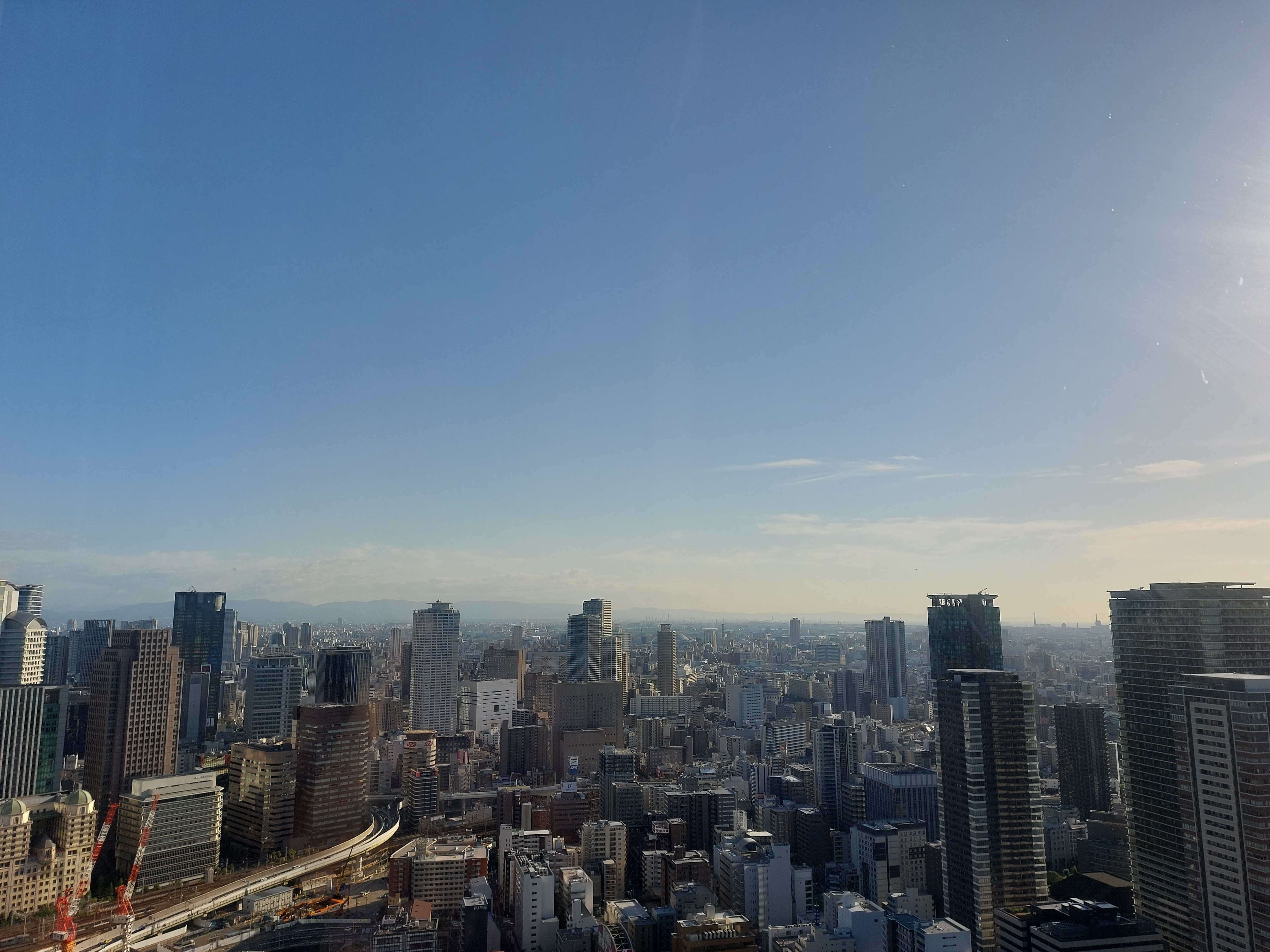 梅田スカイビルの３９階からの眺め