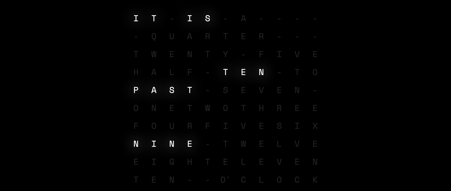A screenshot of the Word Clock project
